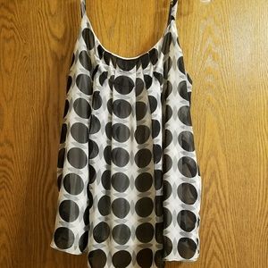 New York and Company Black and White Polkadot Cami